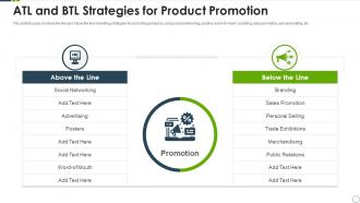 Atl and btl strategies for product promotion