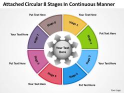 attached circular 8 stages in continuous manner Arrows Network Software PowerPoint templates