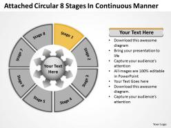 Attached circular 8 stages in continuous manner arrows network software powerpoint templates