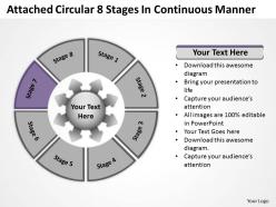 Attached circular 8 stages in continuous manner arrows network software powerpoint templates