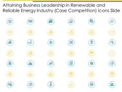 Attaining business leadership in renewable icons slide ppt powerpoint presentation diagram ppt