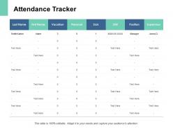 Attendance Tracker Table Ppt Powerpoint Presentation Pictures Backgrounds