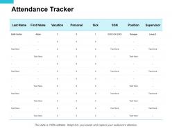 Attendance Tracker Vacation Ppt Powerpoint Presentation Pictures Icons