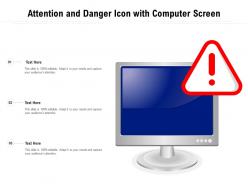 Attention and danger icon with computer screen