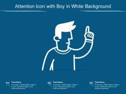 Attention icon with boy in white background