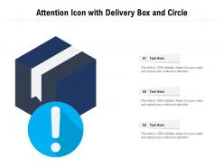 Attention icon with delivery box and circle