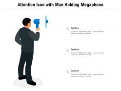 Attention icon with man holding megaphone