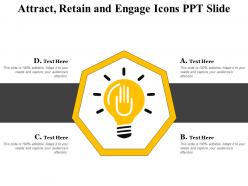 Attract retain and engage icons ppt slide