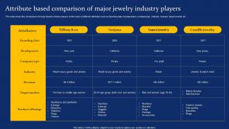 Attribute Based Comparison Of Major Costume Jewelry Business Plan BP SS