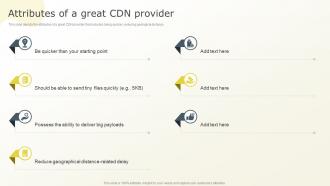 Attributes Of A Great CDN Provider Content Distribution Network Ppt Powerpoint Presentation File Slides