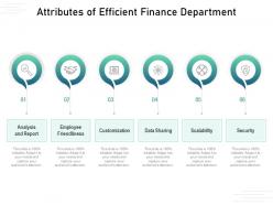 Attributes of efficient finance department