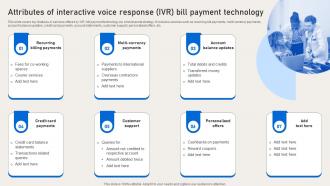Attributes Of Interactive Voice Response IVR Bill Payment Deployment Of Banking Omnichannel