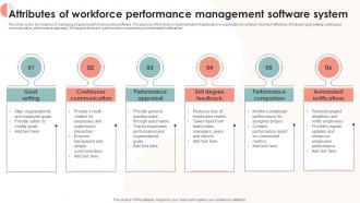 Attributes Of Workforce Performance Management Software System