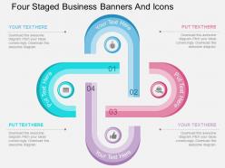 au Four Staged Business Banners And Icons Flat Powerpoint Design