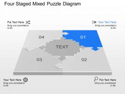 Au four staged mixed puzzle diagram powerpoint template