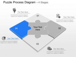 Au four staged puzzle process icons diagram powerpoint template