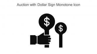 Auction With Dollar Sign Monotone Icon In Powerpoint Pptx Png And Editable Eps Format