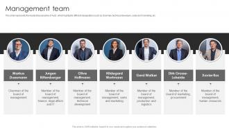 Audi Company Profile Management Team Ppt Inspiration CP SS