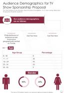 Audience Demographics For TV Show Sponsorship Proposal One Pager Sample Example Document