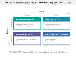 Audience Identification Matrix New Existing Behavior Users