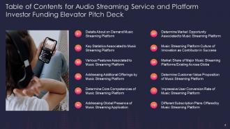 Audio streaming service and platform investor funding elevator pitch deck ppt template