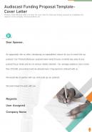 Audiocast Funding Proposal Template Cover Letter One Pager Sample Example Document