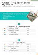 Audiocast Funding Proposal Template Why Invest In Us One Pager Sample Example Document