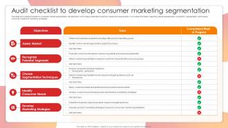 Audit Checklist To Develop Consumer Marketing Segmentation