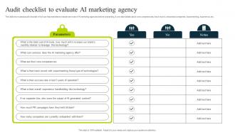 Audit Checklist To Evaluate Ai Marketing Agency How To Use Chatgpt AI SS V
