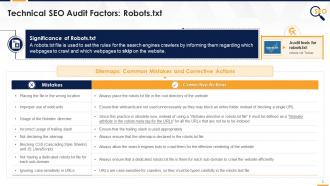 Audit Factors For Technical SEO Edu Ppt