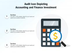Audit icon depicting accounting and finance investment