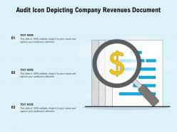 Audit icon depicting company revenues document