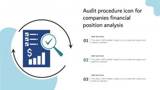 Audit Procedure Icon For Companies Financial Position Analysis