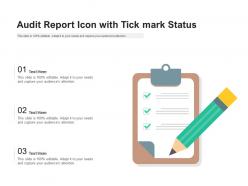 Audit report icon with tick mark status