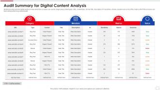 Audit Summary For Digital Content Analysis