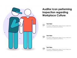 Auditor Icon Performing Inspection Regarding Workplace Culture