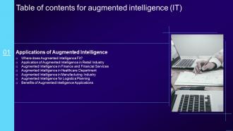 Augmented Intelligence IT Table Of Contents Ppt Ideas Graphics Pictures