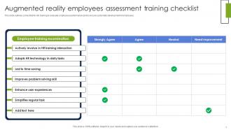 Augmented Reality Employees Assessment Training Checklist