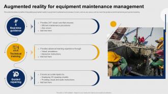 Augmented Reality For Equipment Maintenance Management