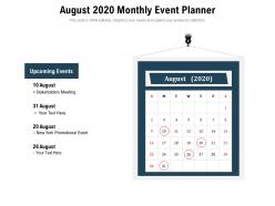 August 2020 monthly event planner