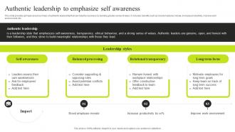 Authentic Leadership To Emphasize Self Awareness Minimizing Resistance Strategy SS V
