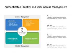 Authenticated identity and user access management