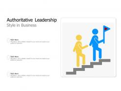 Authoritative leadership style in business