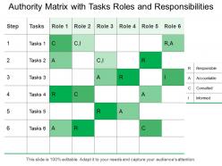 Authority matrix with tasks roles and responsibilities