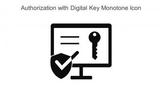 Authorization With Digital Key Monotone Icon In Powerpoint Pptx Png And Editable Eps Format