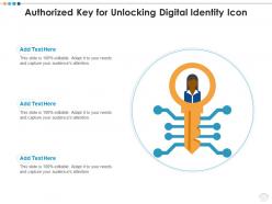 Authorized key for unlocking digital identity icon