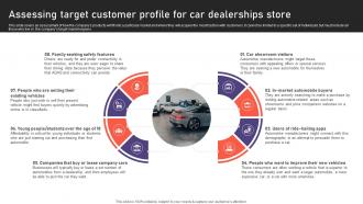 Auto Industry Business Plan Assessing Target Customer Profile For Car Dealerships Store BP SS
