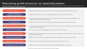 Auto Industry Business Plan Determining Growth Drivers For Car Dealership Industry BP SS