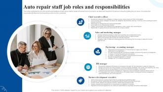 Auto Repair Staff Job Roles And Car Service Center Business Plan BP SS