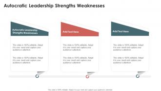 Autocratic Leadership Strengths Weaknesses In Powerpoint And Google Slides Cpb